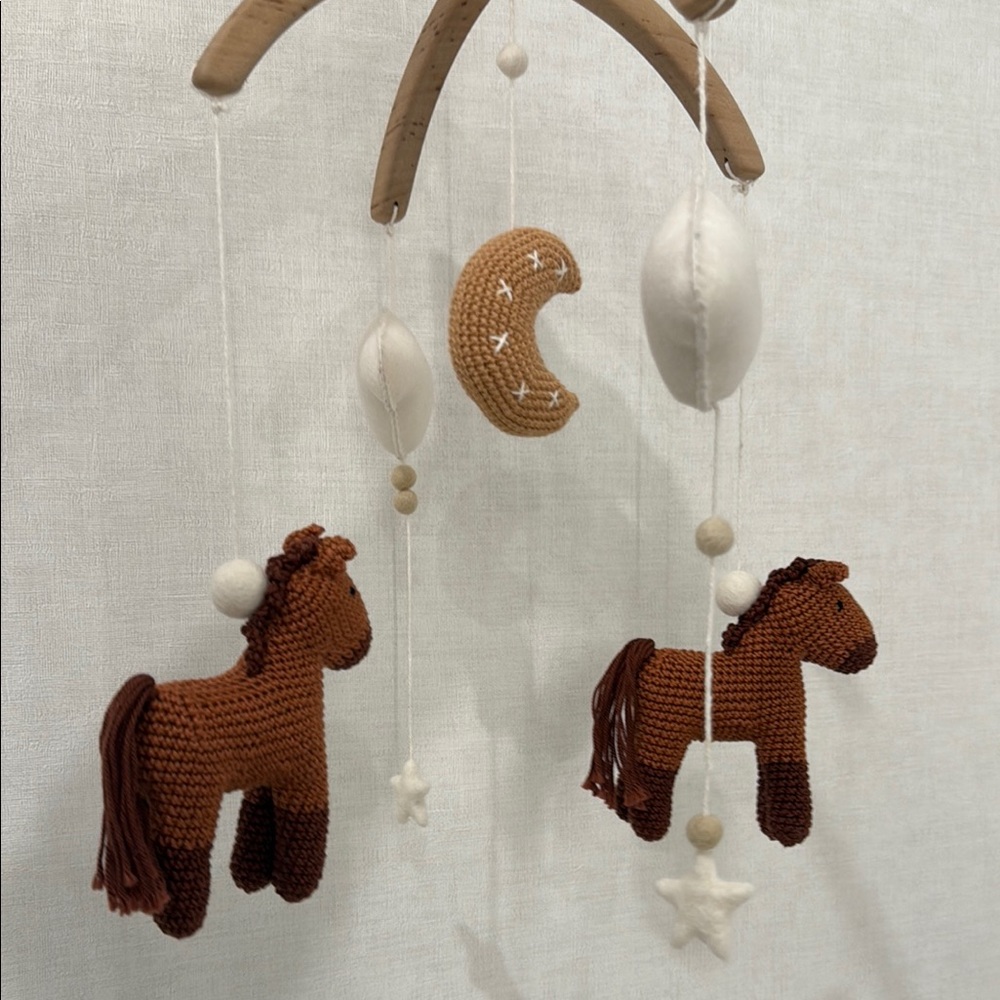 Handmade Brown Horse Baby Mobile